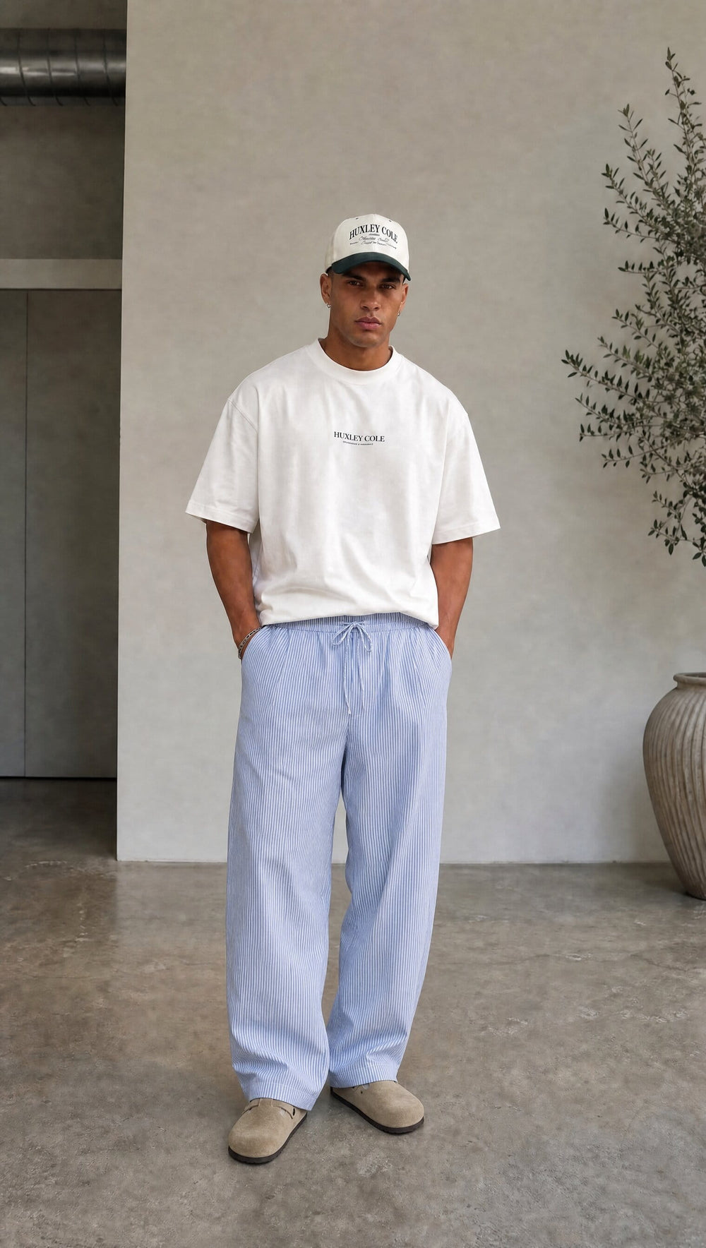 Euro Summer Pinstripe Barrel Pants