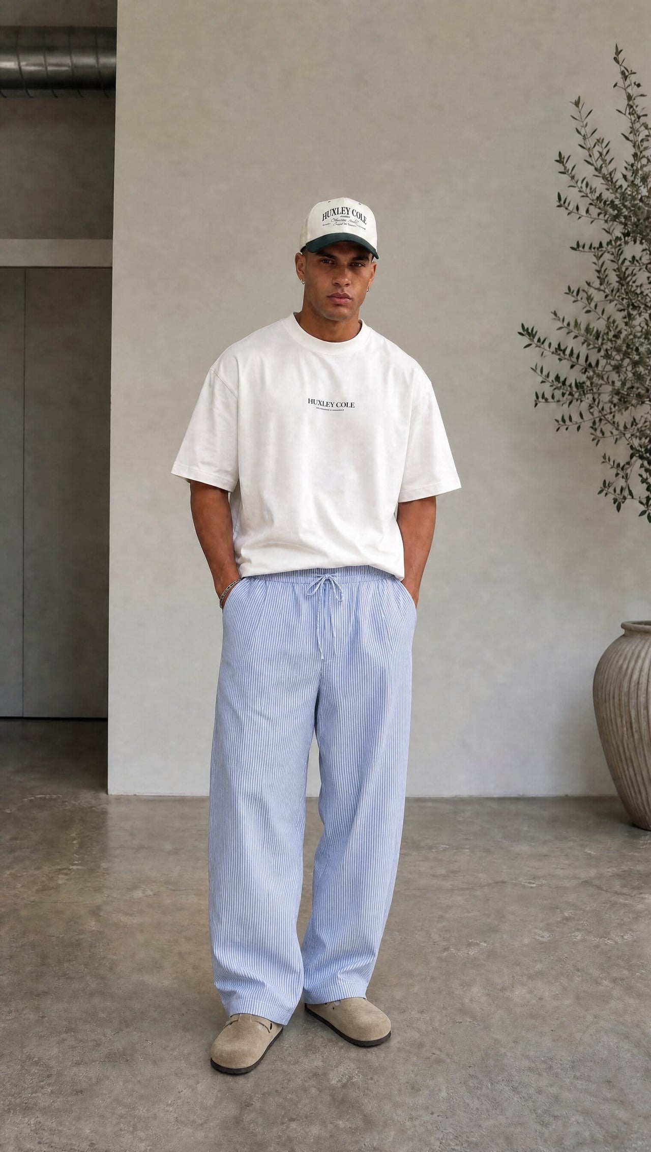 Euro Summer Pinstripe Barrel Pants