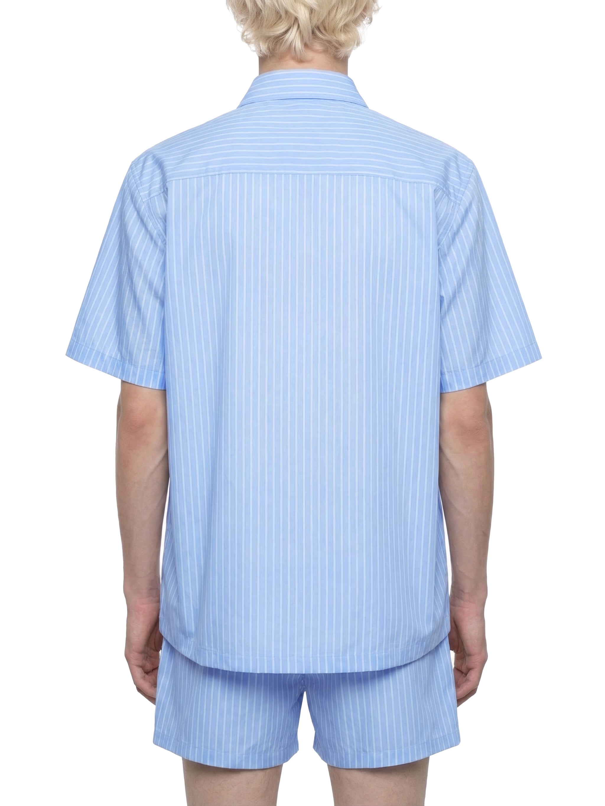 Striped Boxy Short Sleeve Shirt-9