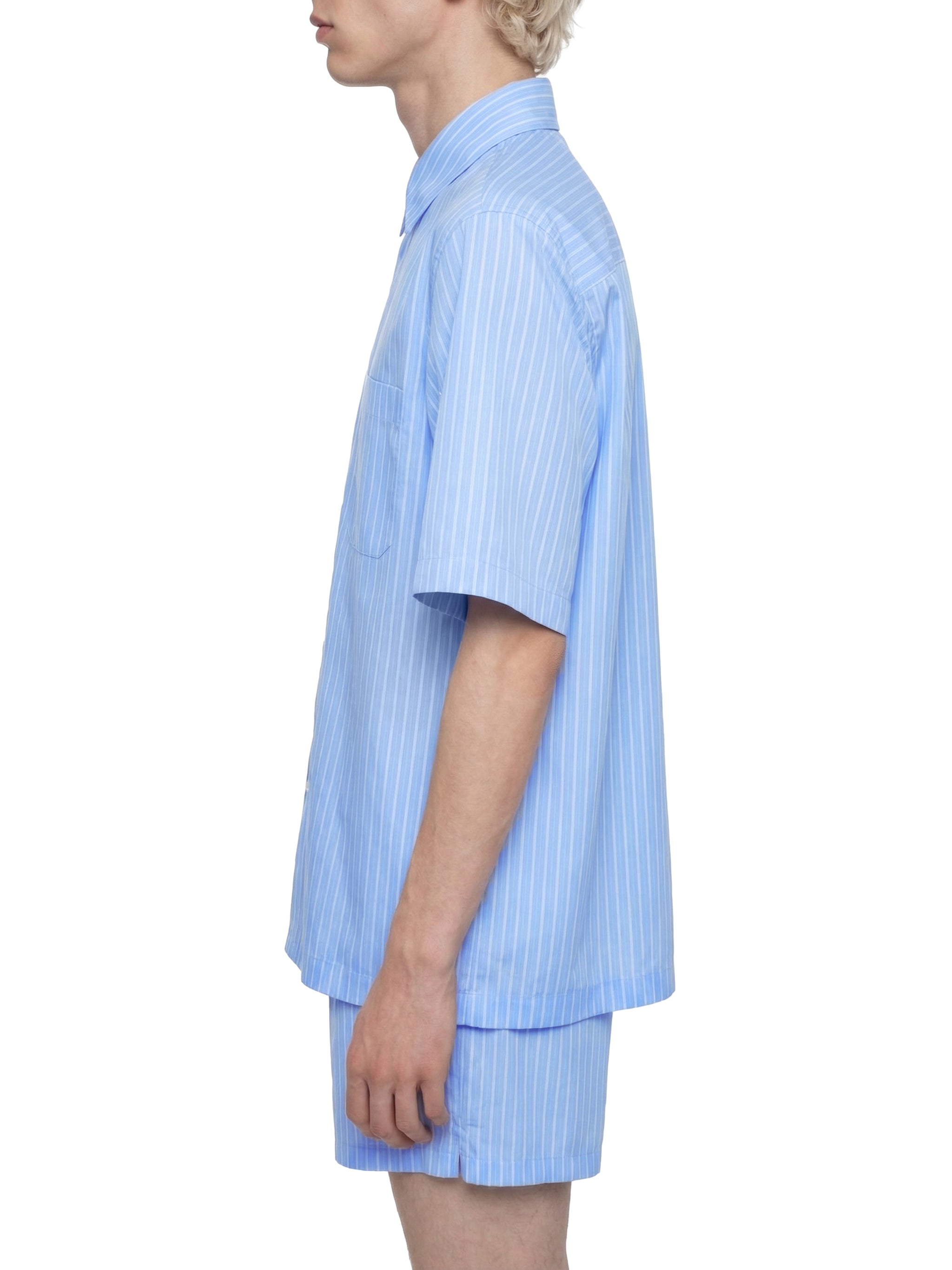 Striped Boxy Short Sleeve Shirt-8