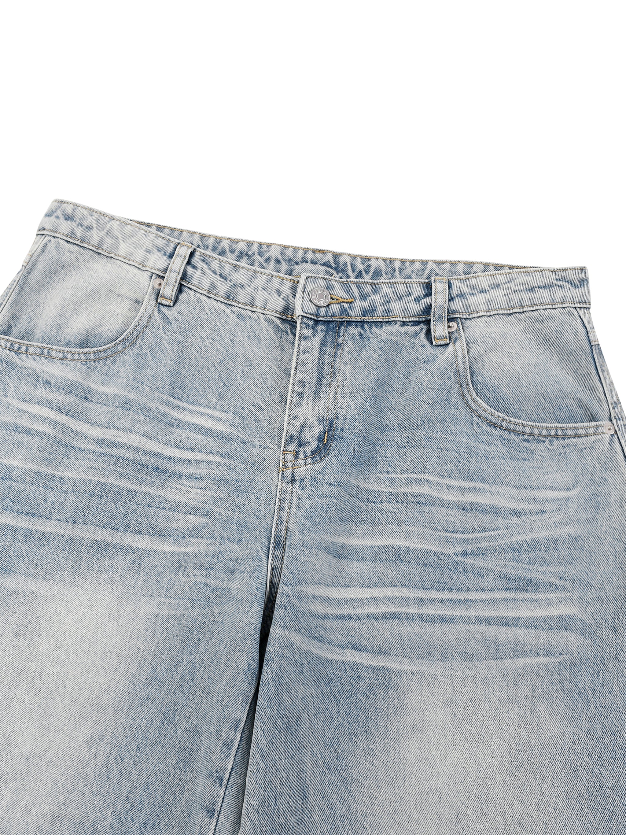 Vintage Wash Wide Leg Jeans-11