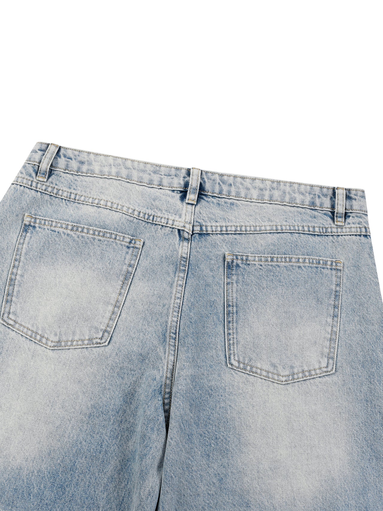 Vintage Wash Wide Leg Jeans