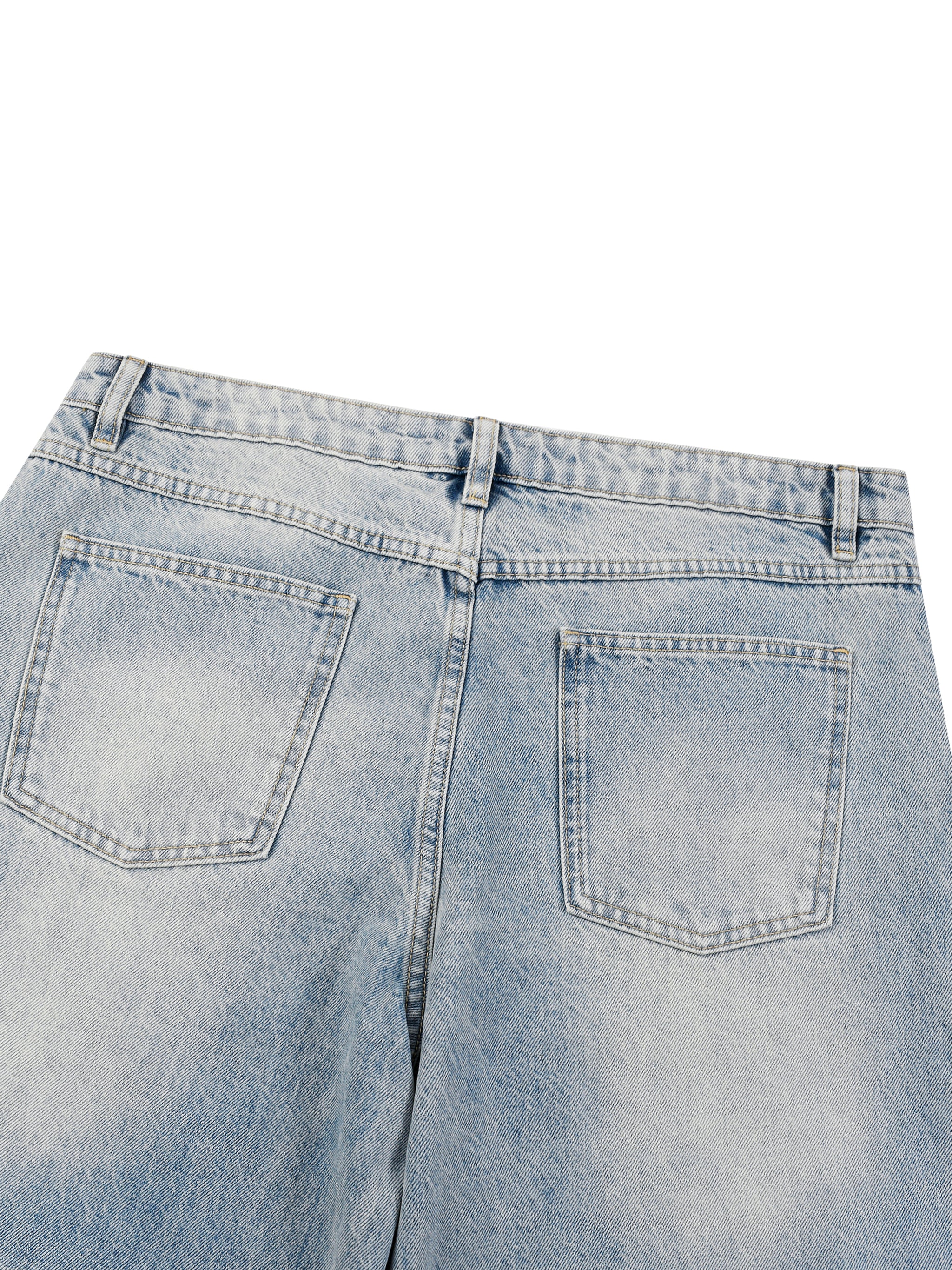Vintage Wash Wide Leg Jeans-14