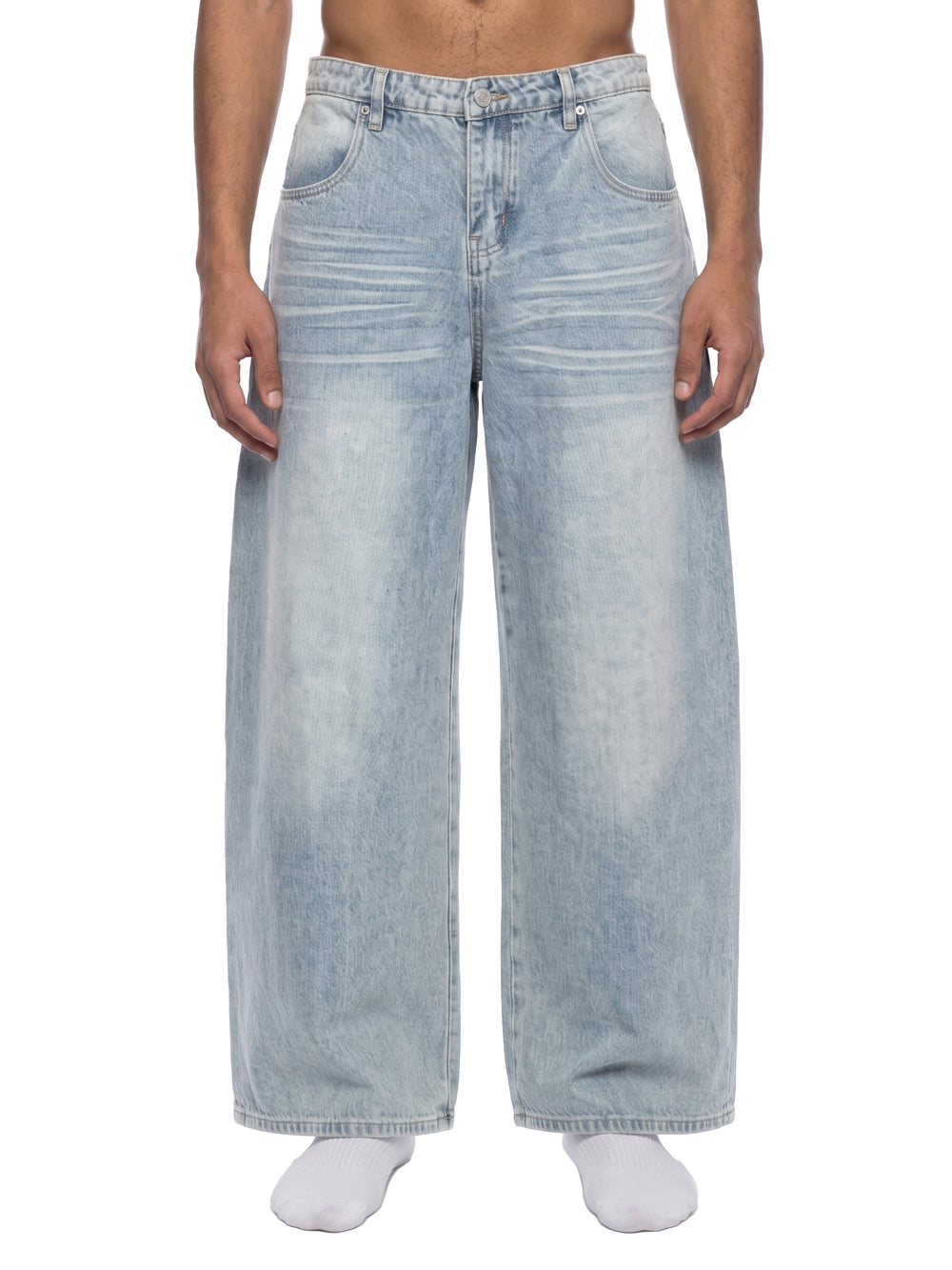 Vintage Wash Wide Leg Jeans