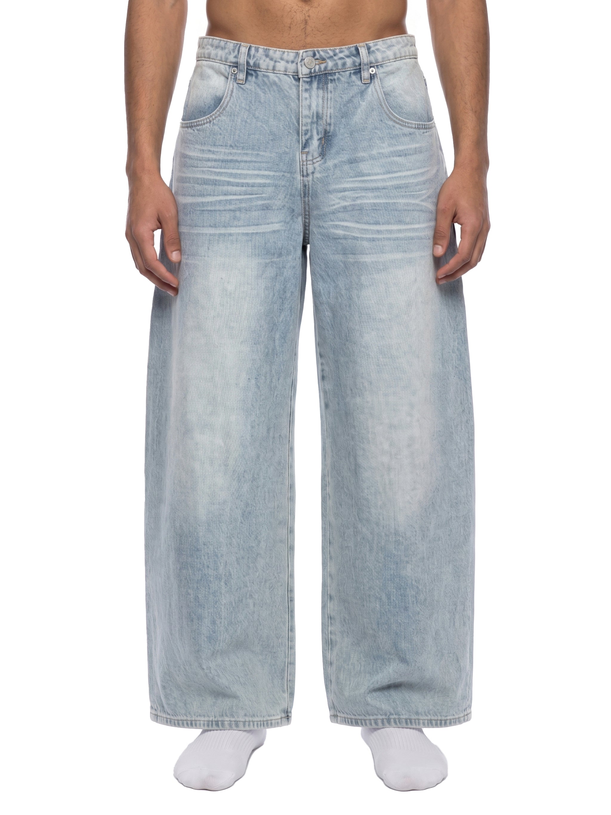 Vintage Wash Wide Leg Jeans-2