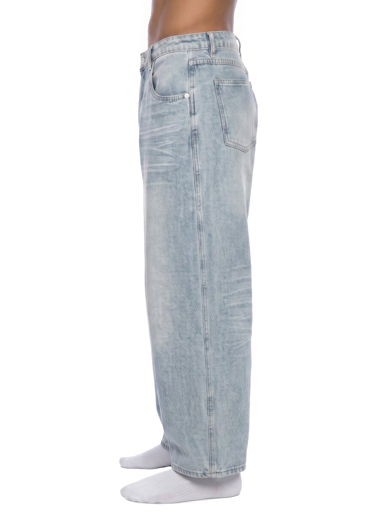 Vintage Wash Wide Leg Jeans