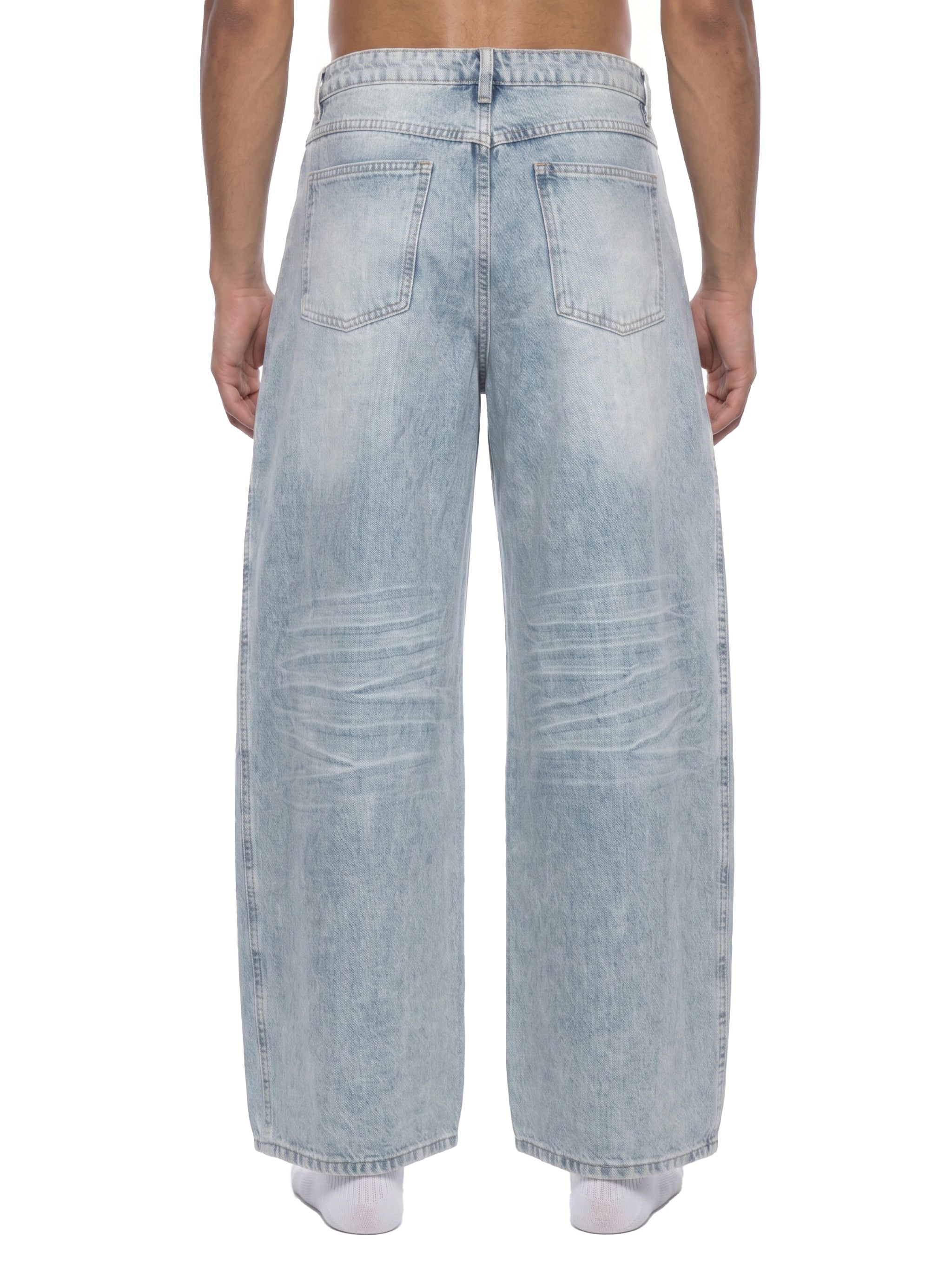 Vintage Wash Wide Leg Jeans-3