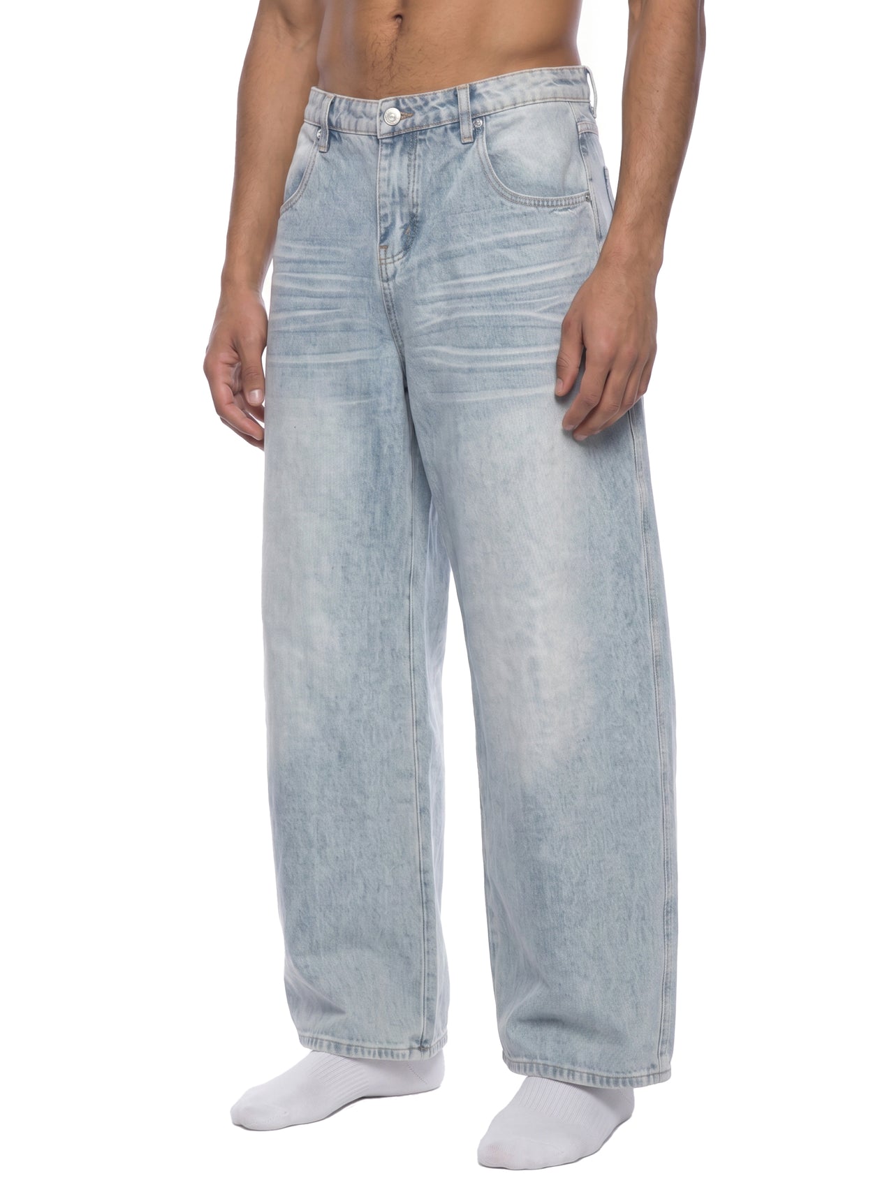 Vintage Wash Wide Leg Jeans